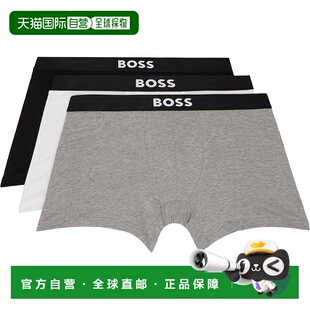 1h可退 香港直邮BOSS 波士 男士 三件装白色 & 黑色 Logo-Waistba