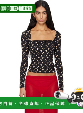 1h可退 香港直邮潮奢 Marine Serre 女士 黑色 Moon Printed Squa