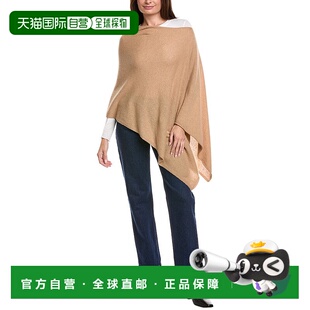 自营amicale cashmereAmicale羊绒针织不对称羊绒斗篷-棕色 美国