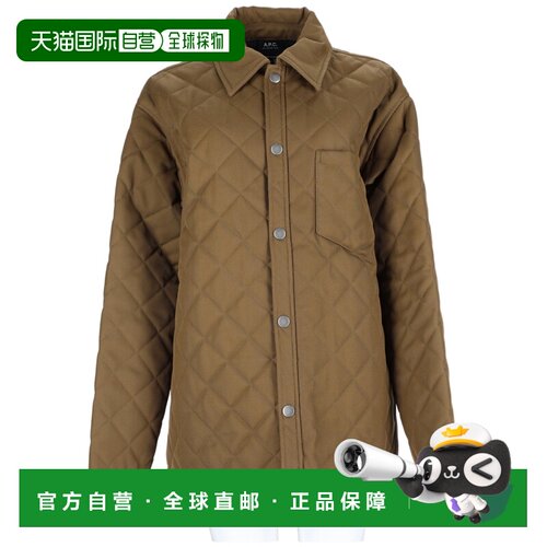 自营a.p.c.Georges绗缝菱形涤纶羊毛夹克-棕色 美国奥莱直发