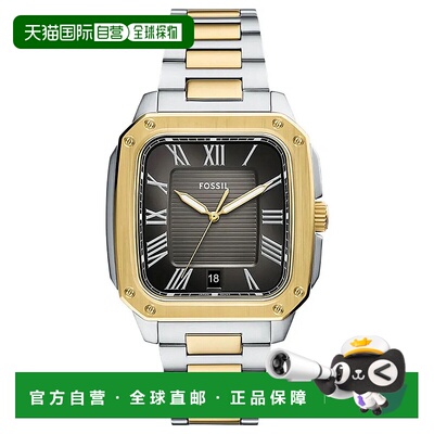 自营Fossil男士Crosby黑色表盘手表-黑色 美国奥莱直发化石
