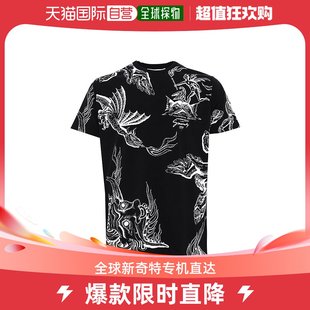 香港直发GIVENCHY纪梵希短袖 T恤BM70RB3002 黑色圆领印花上装 男士