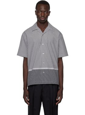 潮奢 Dunhill 登喜路 男士 黑色 & 白色格纹衬衫 DU23RG106AX