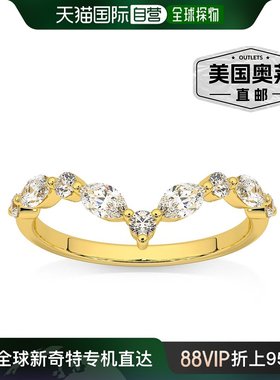 pompeii3.60 克拉钻石护卫镶嵌 V 形榄尖形结婚戒指 14k 黄金实验