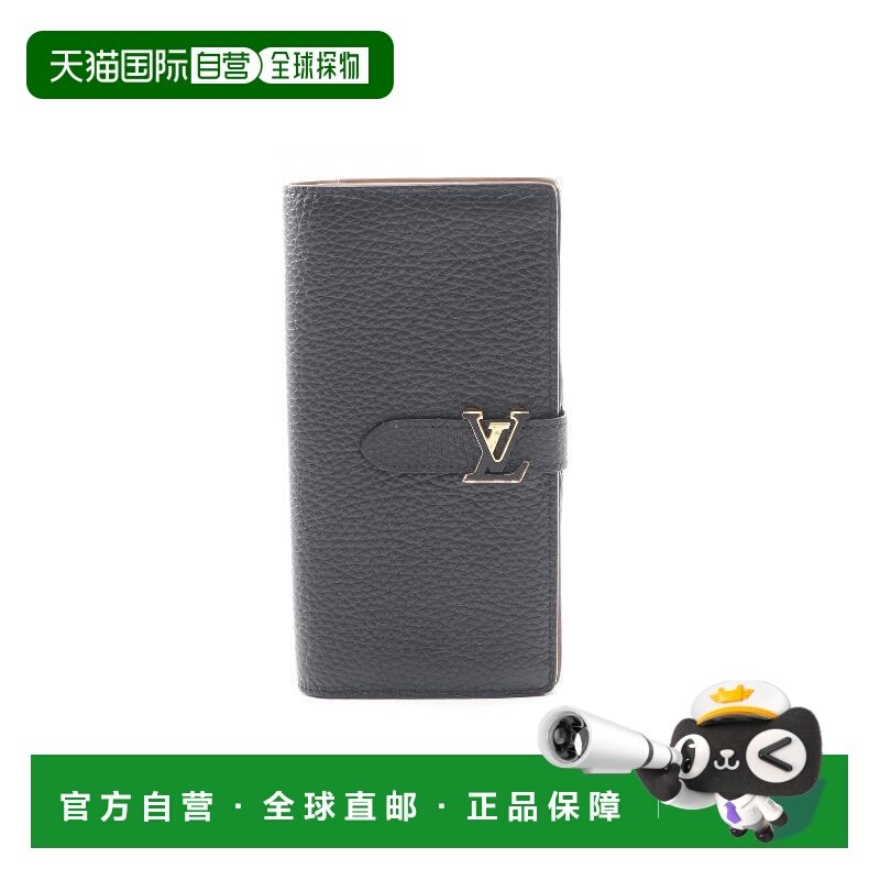 日本直邮中古LV路易威登女B级9新Vertical牛皮长钱包黑色,箱包皮具/热销女包/男包,钱包,淘宝优惠券,粉丝福利购,淘宝优惠卷
