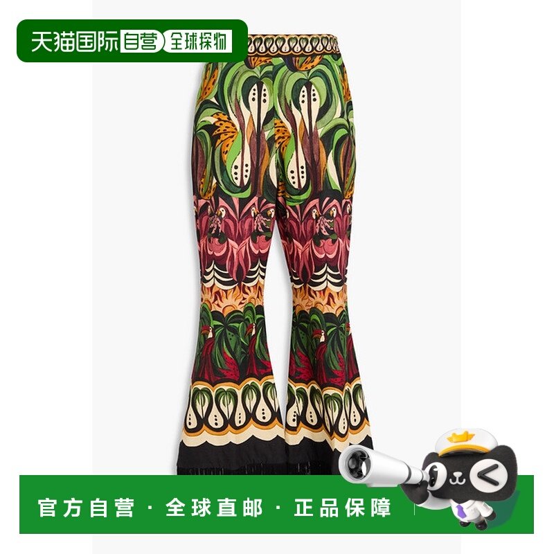 1h可退 香港直邮FARM RIO 女士 流苏印花亚麻混纺喇叭长裤 331954,女装/女士精品,休闲裤,淘宝优惠券,粉丝福利购,淘宝优惠卷