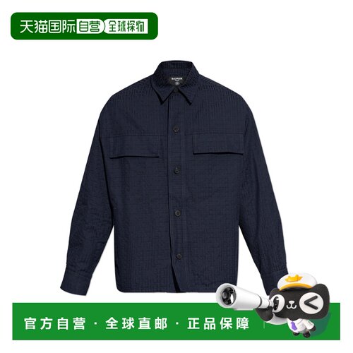 香港直邮BALMAIN 男士夹克 GH1TH881CG416UB SS2026 蓝色 Monogra