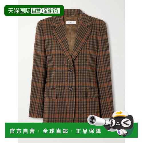 香港直邮MaxMara 麦斯玛拉 女士 Mxmgalgosce 千鸟格羊毛棉混纺西