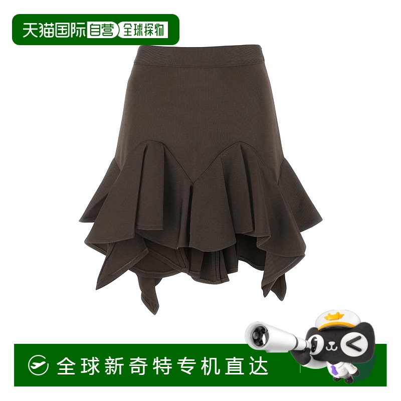 香港直邮GIVENCHY 女士半身裙 BW40MS4ZEE200 AW2022 棕色 GONNA