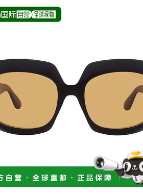 自营Tom Ford Ren Light Brown Square Ladies Sunglasses FT1155