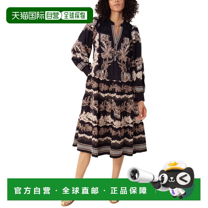 自营 Hale Bob分层中裙-黑色 美国奥莱直发连衣裙