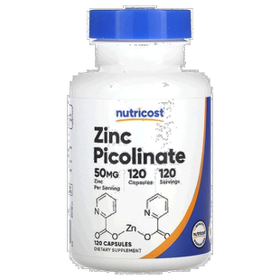 香港直邮Nutricost,吡啶甲酸锌，50 毫克，120 粒胶囊膳食补充剂