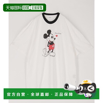 1h可退 日本直邮BASICKS Mickey Mouse复古印花圆领T恤 342539640