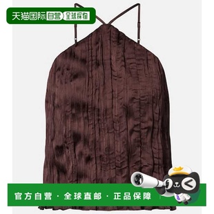 香港直邮Staud brown棕色 女士 泡泡纱挂脖上衣 舒 Akari 1h可退