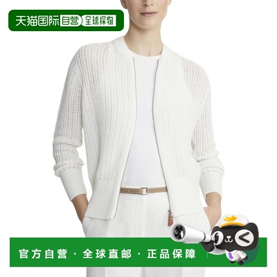 自营Lafayette 148 New York Textured Stitch Zip Front Cardiga