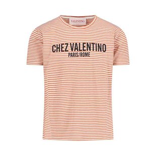 VALENTINO 男士T恤 6V3MG16SAPYRGV SS2025 橙色 Striped t-shirt