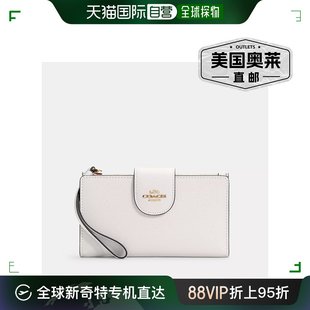 Outlet 手机钱包 金色 直发蔻驰 Coach 粉笔色 美国奥莱