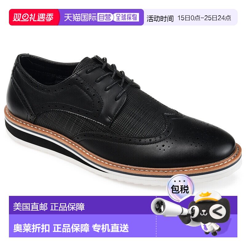 自营 vance co.Vance Warrick Wingtip德比-黑色 美国奥莱直发