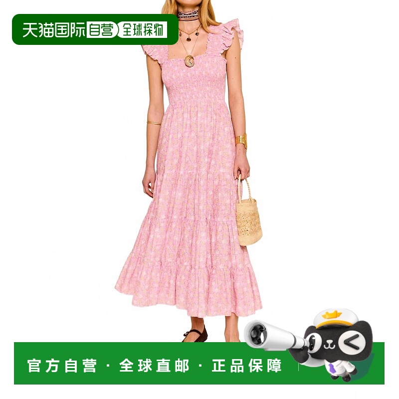 自营rixoKendall Midi Dress In Shell Pansy Blush - shell pans