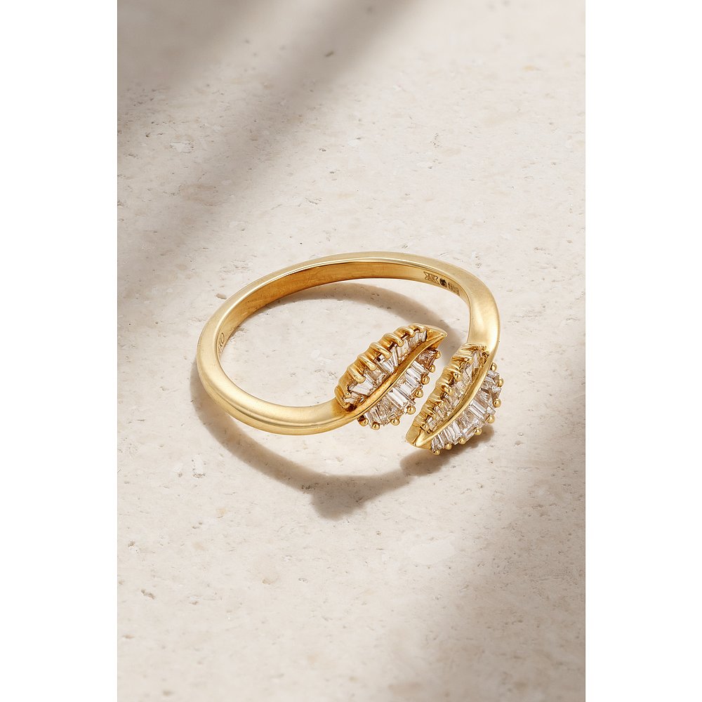 潮奢 Anita Ko 女士 Palm Leaf 18K 白金钻石小号戒指 AKRSPL