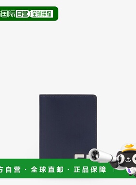 1h可退 欧洲直邮FENDI（芬迪）FF方形卡包 - 深蓝色皮革和深蓝色F