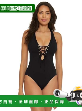 自营Women's BECCA Modern Edge Swimsuit Black Crossback Strap