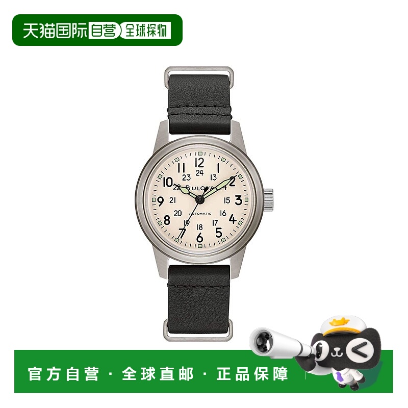 自营 Bulova Hack全自动皮革NATO表带男士手表-黑色 【美国奥莱】