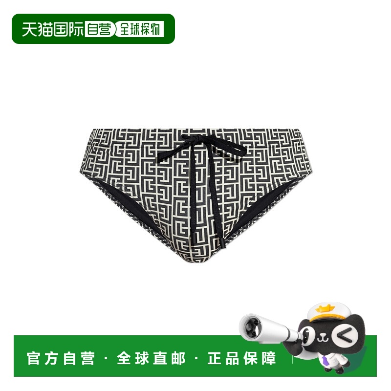 1h可退 香港直邮BALMAIN 男士泳装 BWB3515100104 AW2025 黑色 Sw