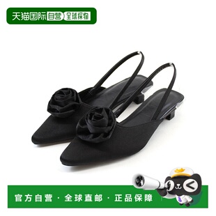 1h可退 日本直邮Vivian 女士玫瑰花装饰尖头后挂高跟鞋 V3082AL