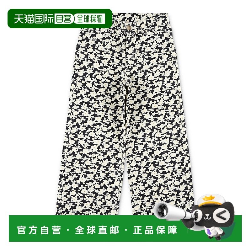 1h可退 香港直邮Bonpoint 女童 Gersande 喇叭随意舒适牛仔花朵裤