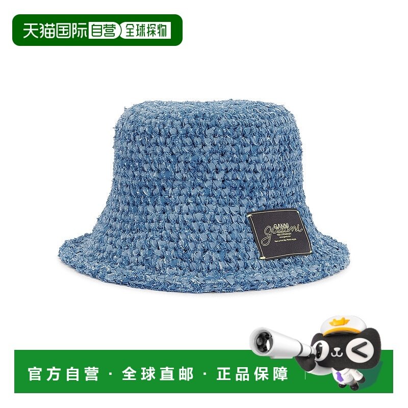 1h可退 香港直邮GANNI 甘尼 女士 牛仔手织渔夫帽 A6555 blue蓝色,服饰配件/皮带/帽子/围巾,帽子,淘宝优惠券,粉丝福利购,淘宝优惠卷