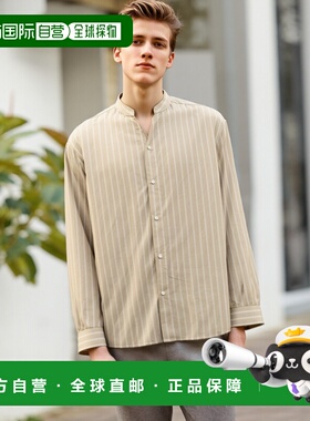 1h可退 日本直邮nano・universe 男士条纹宽松长袖 band 领衬衫 66
