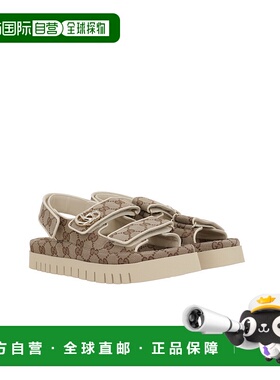 1h可退 香港直邮潮奢 Gucci 古驰 女士 饰双G凉鞋 816630FAD9F