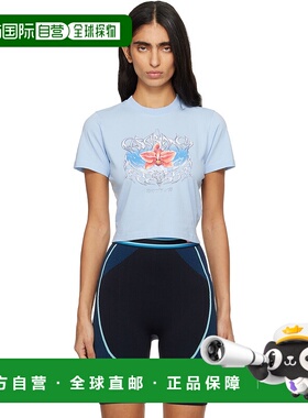 1h可退 香港直邮潮奢 Casablanca 女士 蓝色 Blades Cropped T 恤