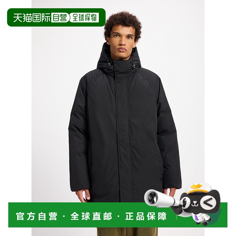 自营欧洲直邮Pyrenex Spark男士黑色羽绒连帽派克大衣