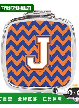 自营 Carolines Treasures CJ1060-JSCM 字母 J 雪佛龙蓝色和橙色