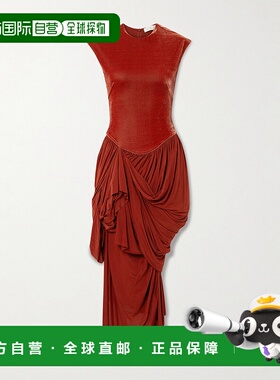 1h可退 香港直邮ZIMMERMANN 女士 Memento 垂褶褶裥天鹅绒弹性针