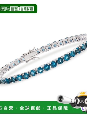 自营925 纯银 Ross-Simons 伦敦蓝色托帕石网球手链 - 8 英寸 【
