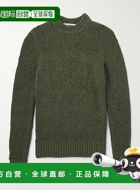 韩国直邮JIL Sander 25 FW 질샌더 绿色棉质混纺圆领毛衣 TP56738087