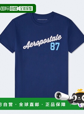 自营Aeropostale 87贴花图案T恤-黑色4 美国奥莱直发