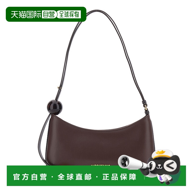 香港直邮Jacquemus 女士 'Le Bisou Perle' 棕色带Logo皮革肩包 B