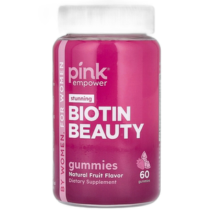 香港直邮Pink,Stunning Biotin Beauty,天然水果味,60 粒软糖