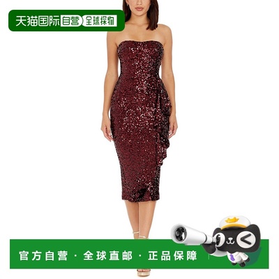 自营 dress the population为 Population 着装 Alexis 中长连衣