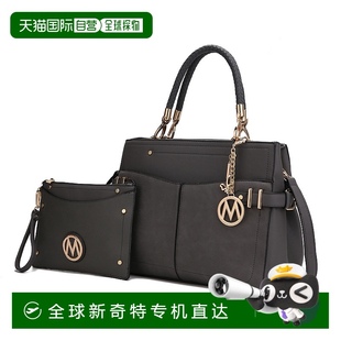 纯素皮革女式 自营mia collectionTenna 挎包带腕带 炭灰色