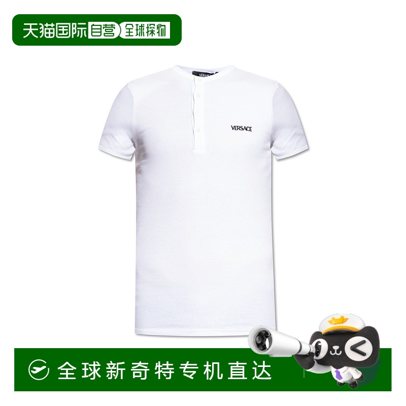 1h可退 香港直邮VERSACE 男士T恤 10196781A094101W000 CO 白色 V