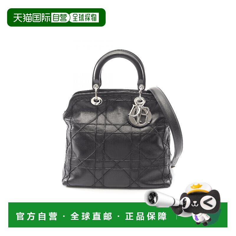 日本直邮中古Dior迪奥女包A级95新2WAY两用款羊皮斜挎包黑色