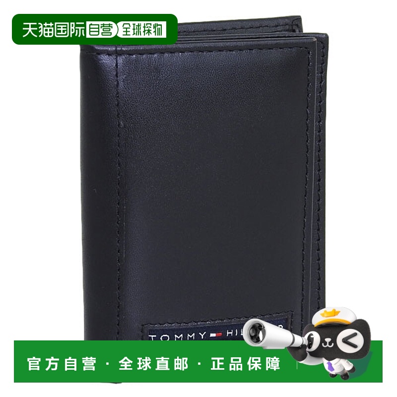 日本直邮Tommy Hilfiger 男士真皮卡包黑色31TL20X026-001