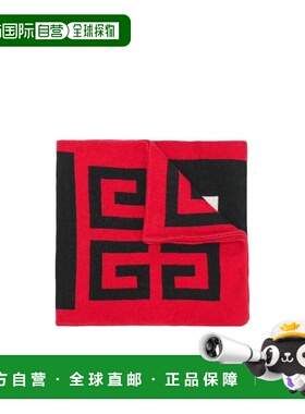 1h可退 香港直邮Givenchy 红黑白logo嵌花围巾 GV2516U1839高级感