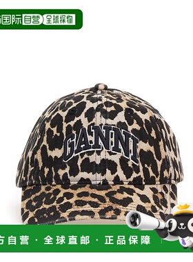 香港直邮GANNI 女士帽子 A6898943 AW2025 花色 Brown  Logo Anim