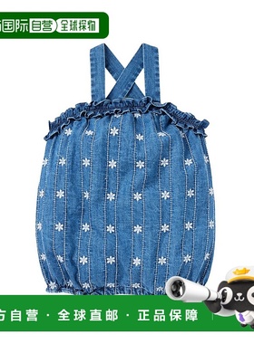 自营Janie and Jack Chambray刺绣花朵连身衫-蓝色 美国奥莱直发